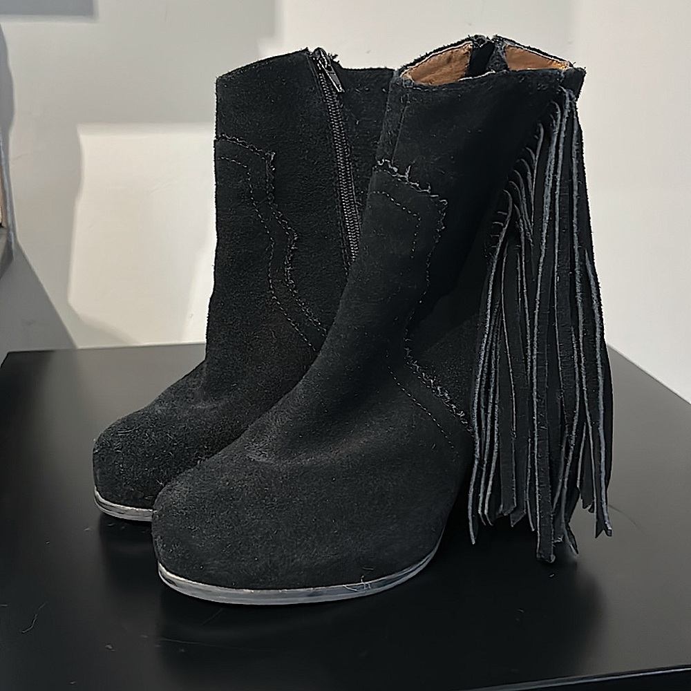 Jeffrey Campbell Suede Tassel Booties